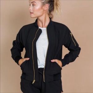 ALBION BLACK BOMBER JACKET SZ XS